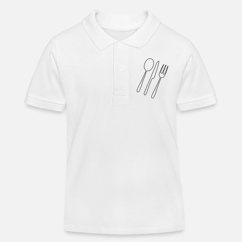 Besteck Gabel Löffel - Kinder Organic Poloshirt Mini Sprinter von Stanley/Stella - Weiß