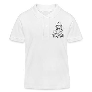Hund Dackel beim Frisör Minimalistisch Line Art - Kinder Organic Poloshirt Mini Sprinter von Stanley/Stella - Weiß - Vorne
