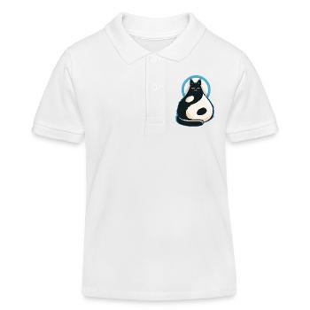 Chat-YinYang - Kinder Organic Poloshirt Mini Sprinter von Stanley/Stella - Weiß - Vorne