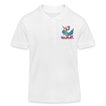 Bremer Stadtmusikanten: Hahn am Mic – Showtime! - Kinder Organic Poloshirt Mini Sprinter von Stanley/Stella - Weiß - Vorne