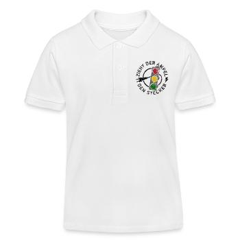 Zieht der Ampel den Stecker - Spruch - Kinder Organic Poloshirt Mini Sprinter von Stanley/Stella - Weiß - Vorne
