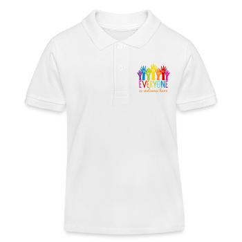 Everyone is welcome here - Kids Organic Polo Shirt by Stanley/Stella - white - Front