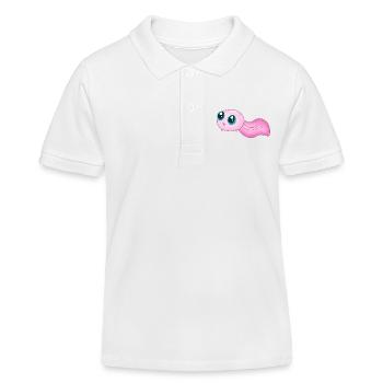 Mignon têtard rose - Polo enfant bio Stanley/Stella - blanc - Devant