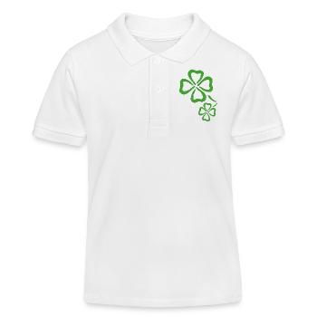 shamrock lucky shamrock luck four leaf clover23 - Kids Organic Polo Shirt by Stanley/Stella - white - Front