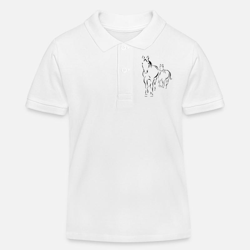 chevau - Polo enfant bio Stanley/Stella - blanc
