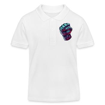 faust comic - Kinder Organic Poloshirt Mini Sprinter von Stanley/Stella - Weiß - Vorne