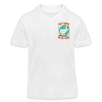 Oie idiote en liberté - Polo enfant bio Stanley/Stella - blanc - Devant