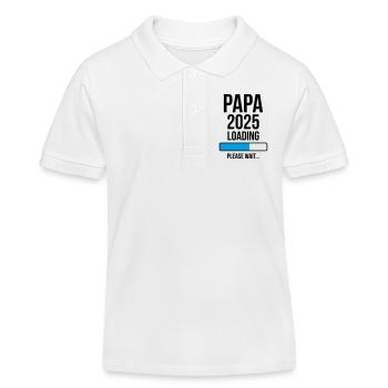 Papa 2025 Loading Bitte warten... - Kinder Organic Poloshirt Mini Sprinter von Stanley/Stella - Weiß - Vorne