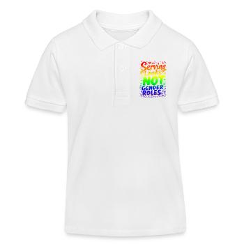 SERVING LOOKS, NOT GENDER ROLES - Kids Organic Polo Shirt by Stanley/Stella - white - Front