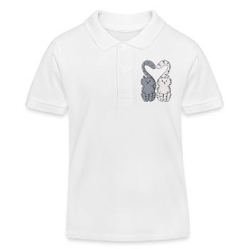 Verliebte Kätzchen - Kinder Organic Poloshirt Mini Sprinter von Stanley/Stella - Weiß - Vorne