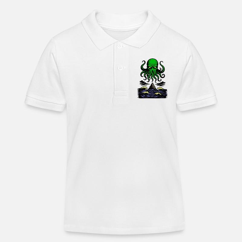 Cthulhu Rétro 2 - Polo enfant bio Stanley/Stella - blanc