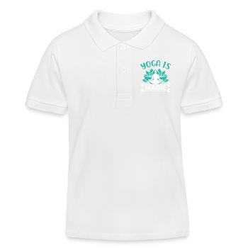 Le yoga, c’est la magie des hommes - Polo enfant bio Stanley/Stella - blanc - Devant