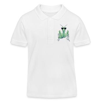 Gottesanbeterin Kung Fu Kampfkunst - Kinder Organic Poloshirt Mini Sprinter von Stanley/Stella - Weiß - Vorne