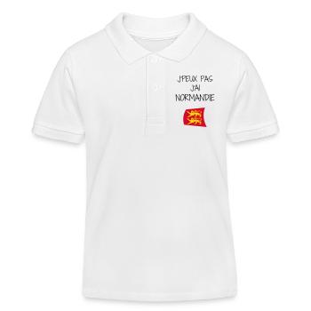 Fierté Normande : J'peux pas j'ai Normandie - Polo enfant bio Stanley/Stella - blanc - Devant