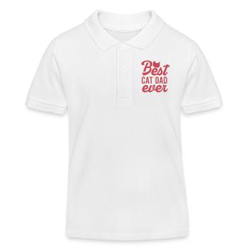 Best Cat Dad ever - Kinder Organic Poloshirt Mini Sprinter von Stanley/Stella - Weiß - Vorne