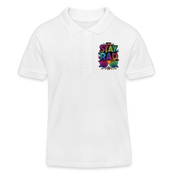 80's Costume 80s - Kids Organic Polo Shirt by Stanley/Stella - white - Front