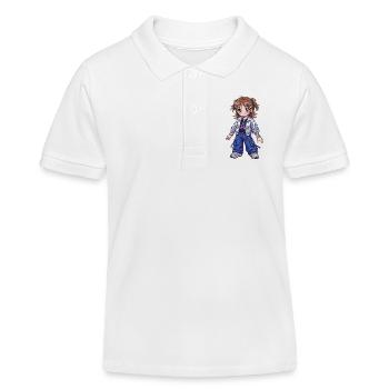 Star girl in a shiny bomber jacket - Kids Organic Polo Shirt by Stanley/Stella - white - Front