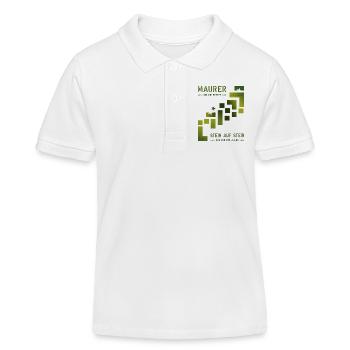 Maurer Hochbau Steinmetz - Kinder Organic Poloshirt Mini Sprinter von Stanley/Stella - Weiß - Vorne