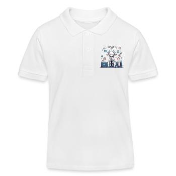 Plus qu’un niveau ! - Polo enfant bio Stanley/Stella - blanc - Devant