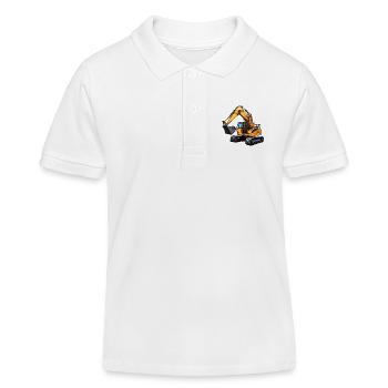 Bagger / Baustelle / Maschine /graben / Schaufel - Kinder Organic Poloshirt Mini Sprinter von Stanley/Stella - Weiß - Vorne