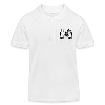 Fernglas / Beobachtung / Observation / Abenteuer - Kinder Organic Poloshirt Mini Sprinter von Stanley/Stella - Weiß - Vorne