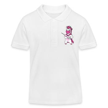 Geimpft Impfung Immunicorn Einhorn - Kinder Organic Poloshirt Mini Sprinter von Stanley/Stella - Weiß - Vorne