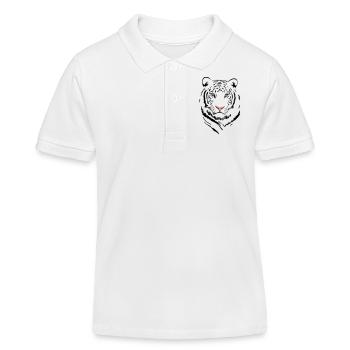 White Tiger # 2 - Kinder Organic Poloshirt Mini Sprinter von Stanley/Stella - Weiß - Vorne