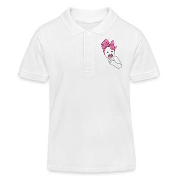 Majeur de bébé rose - Polo enfant bio Stanley/Stella - blanc - Devant