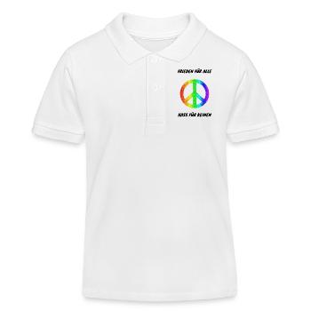 Demo Peace for All Hate for No 3 Anti AFD - Kids Organic Polo Shirt by Stanley/Stella - white - Front