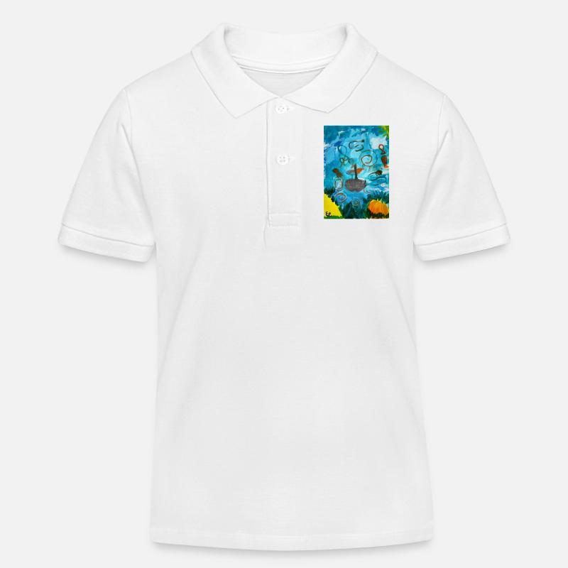 Les Surfeurs - Polo enfant bio Stanley/Stella - blanc