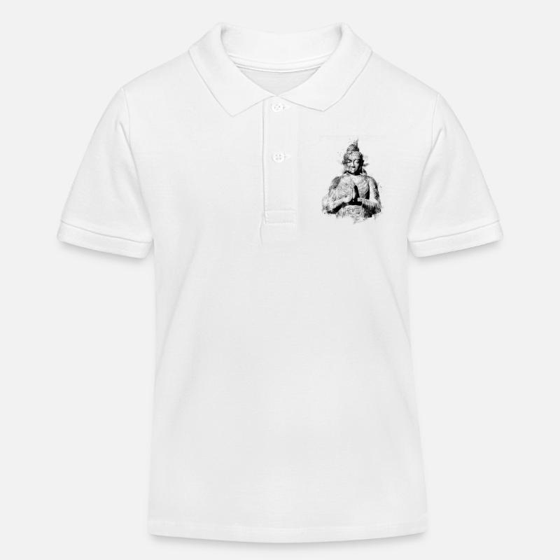 Bouddha - Polo enfant bio Stanley/Stella - blanc