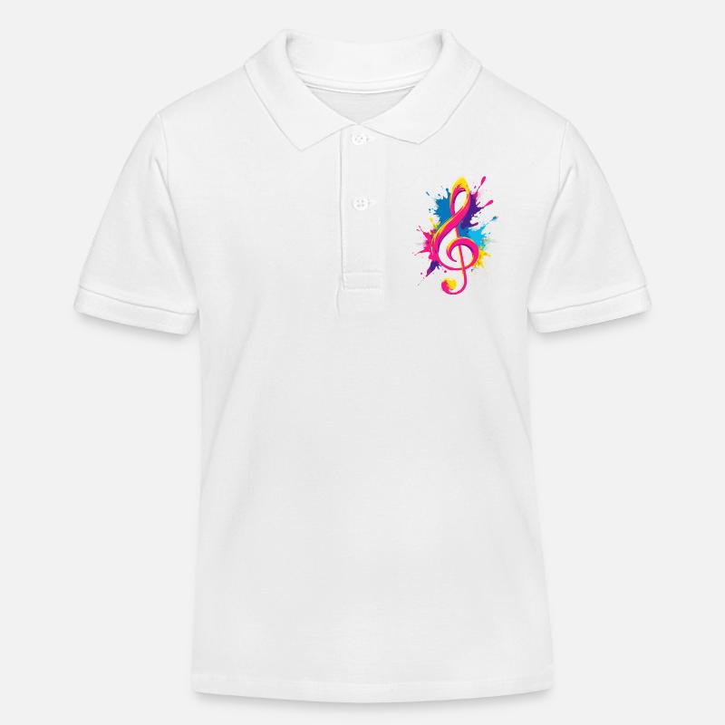 Clé colorée avec éclaboussures de peinture - Polo enfant bio Stanley/Stella - blanc