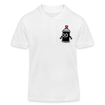 Graffiti Spraydose | Street Art mit Herz - Kinder Organic Poloshirt Mini Sprinter von Stanley/Stella - Weiß - Vorne
