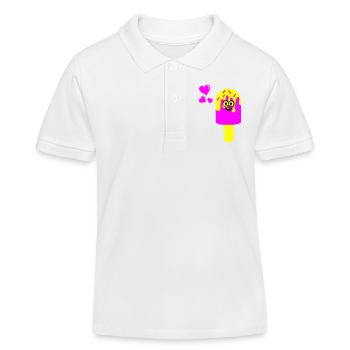 Eis Eiscreme - Kinder Organic Poloshirt Mini Sprinter von Stanley/Stella - Weiß - Vorne