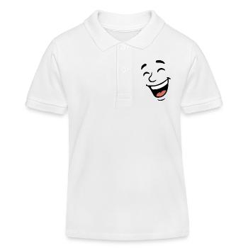 Gesicht lachen - Kinder Organic Poloshirt Mini Sprinter von Stanley/Stella - Weiß - Vorne