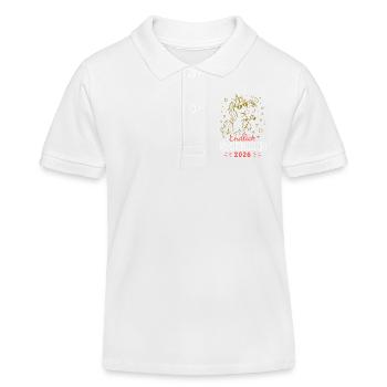 Einhorn Schulkind 2026 Erstschultag - Kinder Organic Poloshirt Mini Sprinter von Stanley/Stella - Weiß - Vorne