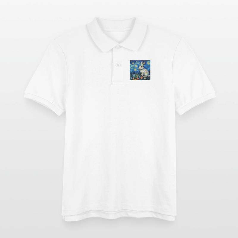 easter bunny, easter, bunny, happy easter, easter eggs Kids Organic Polo Shirt by Stanley/Stella