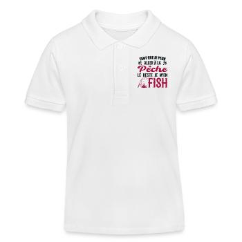 Wenn ich angeln gehen kann, fische ich den Rest - Kinder Organic Poloshirt Mini Sprinter von Stanley/Stella - Weiß - Vorne