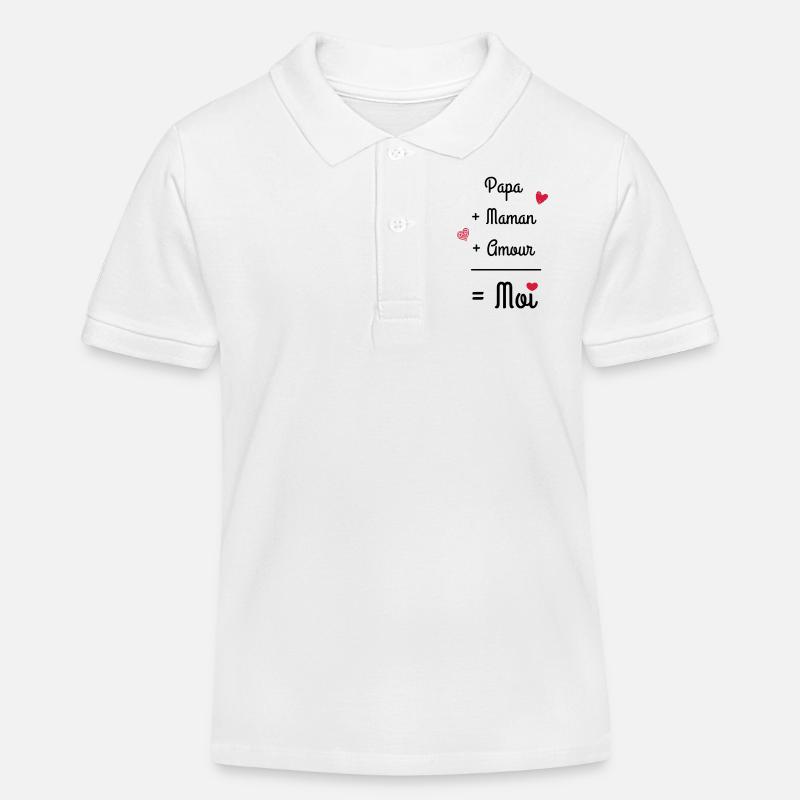 Papa + Maman + Amour - Polo enfant bio Stanley/Stella - blanc