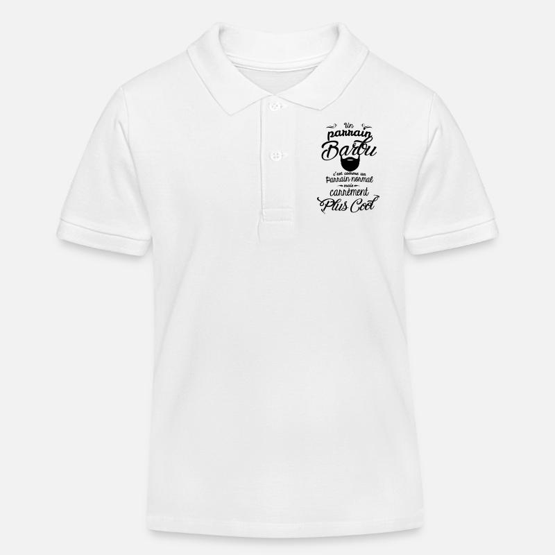 Un parrain barbu c'est carrément plus cool - Polo enfant bio Stanley/Stella - blanc