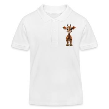 Drôle de bébé girafe - Polo enfant bio Stanley/Stella - blanc - Devant