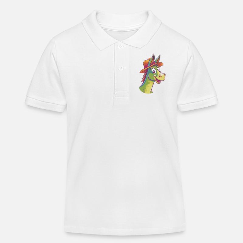 âne joyeux - Polo enfant bio Stanley/Stella - blanc