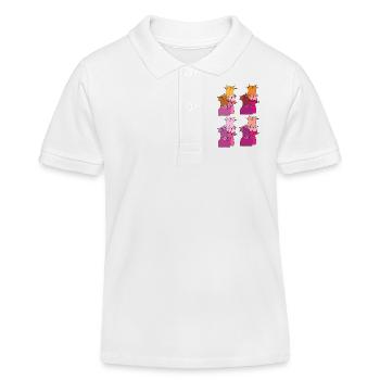 katzen treffen muster - Kinder Organic Poloshirt Mini Sprinter von Stanley/Stella - Weiß - Vorne