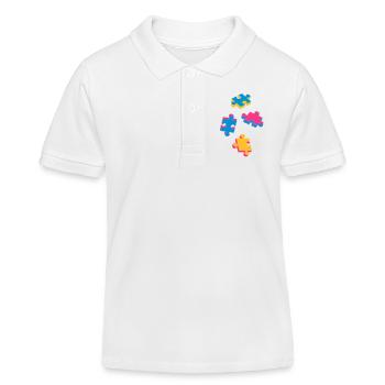 quatre pièces de puzzle - Polo enfant bio Stanley/Stella - blanc - Devant