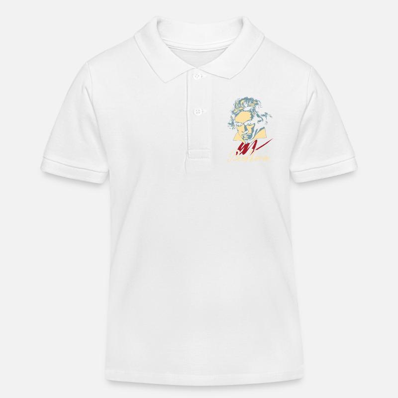 Beethoven (dunkel) - Kinder Organic Poloshirt Mini Sprinter von Stanley/Stella - Weiß