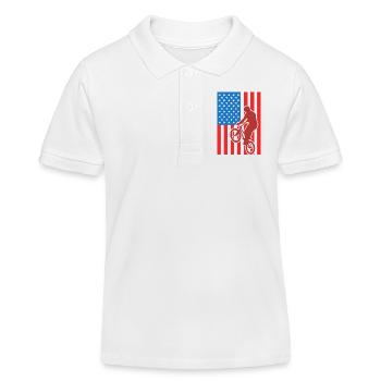 Cycliste patriotique de BMX - Polo enfant bio Stanley/Stella - blanc - Devant