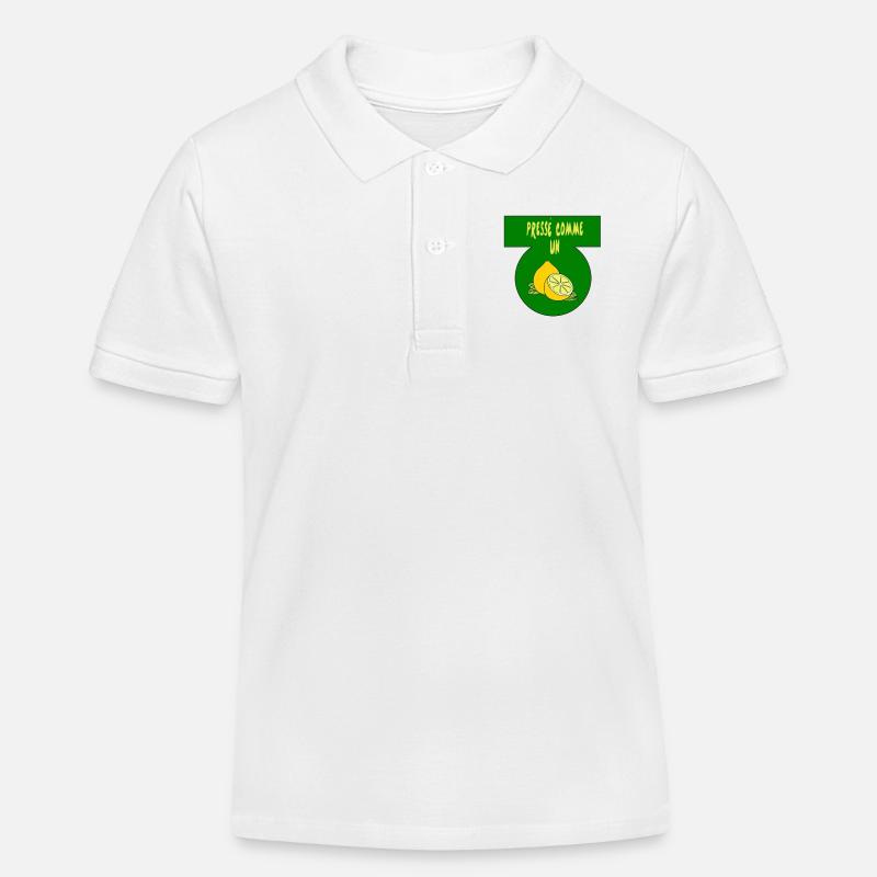 Pressé comme un citron - Polo enfant bio Stanley/Stella - blanc