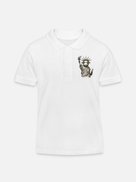 Freiheits-Schaf-Statue - Kinder Organic Poloshirt Mini Sprinter von Stanley/Stella - Weiß