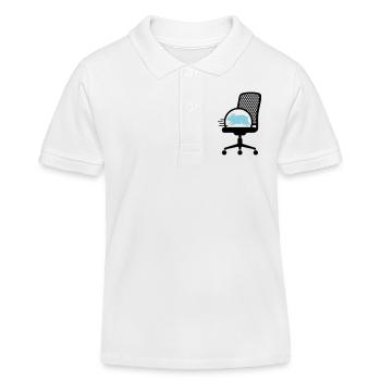  Hamsterrad auf Bürostuhl - Kinder Organic Poloshirt Mini Sprinter von Stanley/Stella - Weiß - Vorne
