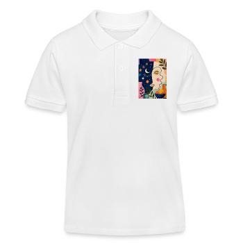 Art sur le visage bohème, jour et nuit - Polo enfant bio Stanley/Stella - blanc - Devant